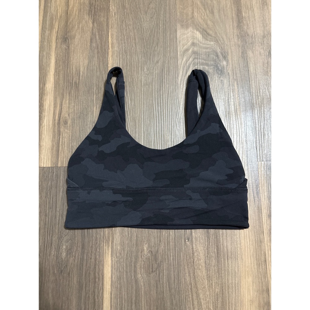 Lululemon Align Reversible Bra Womens 8 Black Camo Nulu Yoga Sport